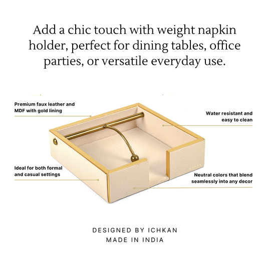 Leatherette Weight Tissue Holder | Ivory | Serpentine Ichkan