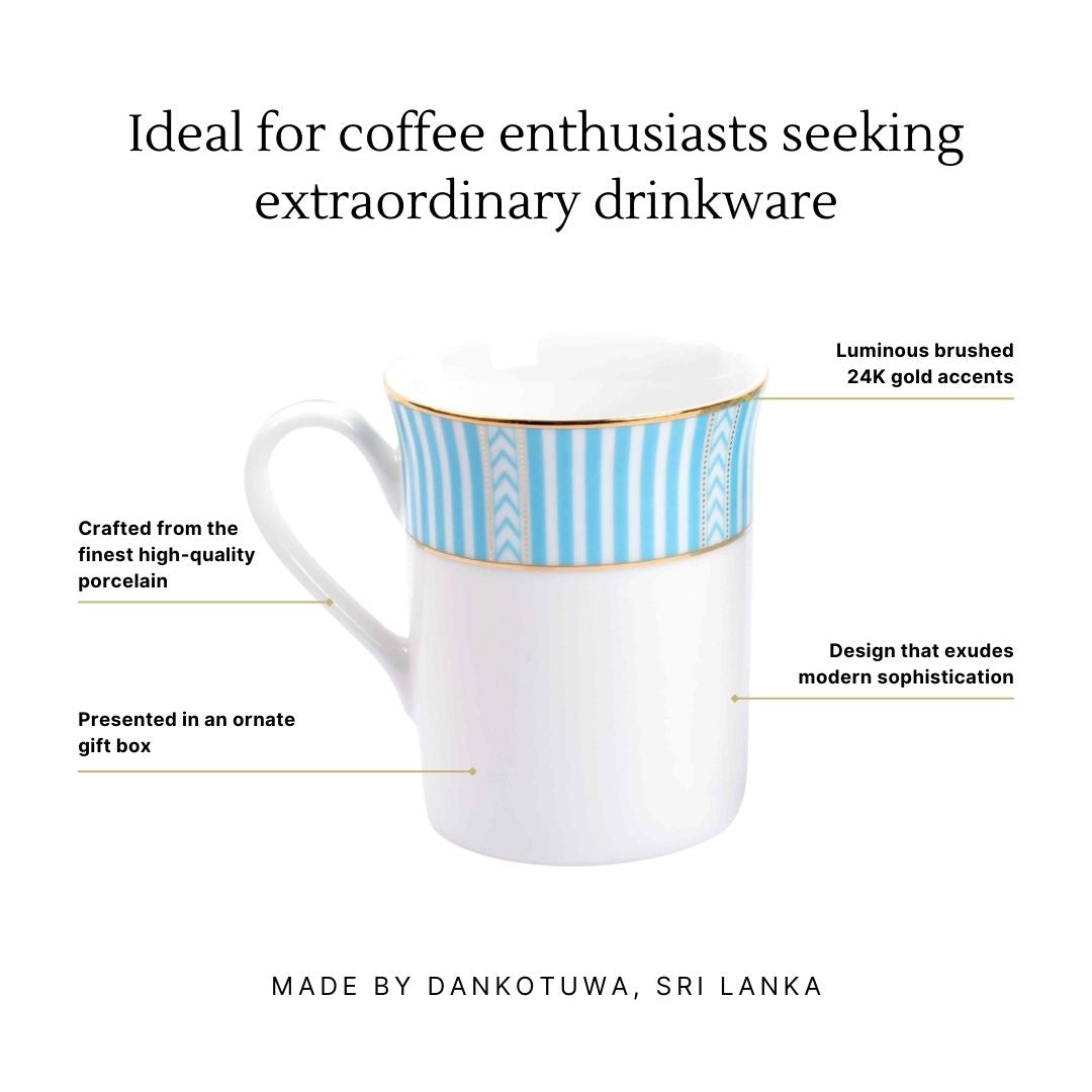 Classic Coffee Mug Set of 2 | Stripe Blue | Fete ICHKAN by Day To Day