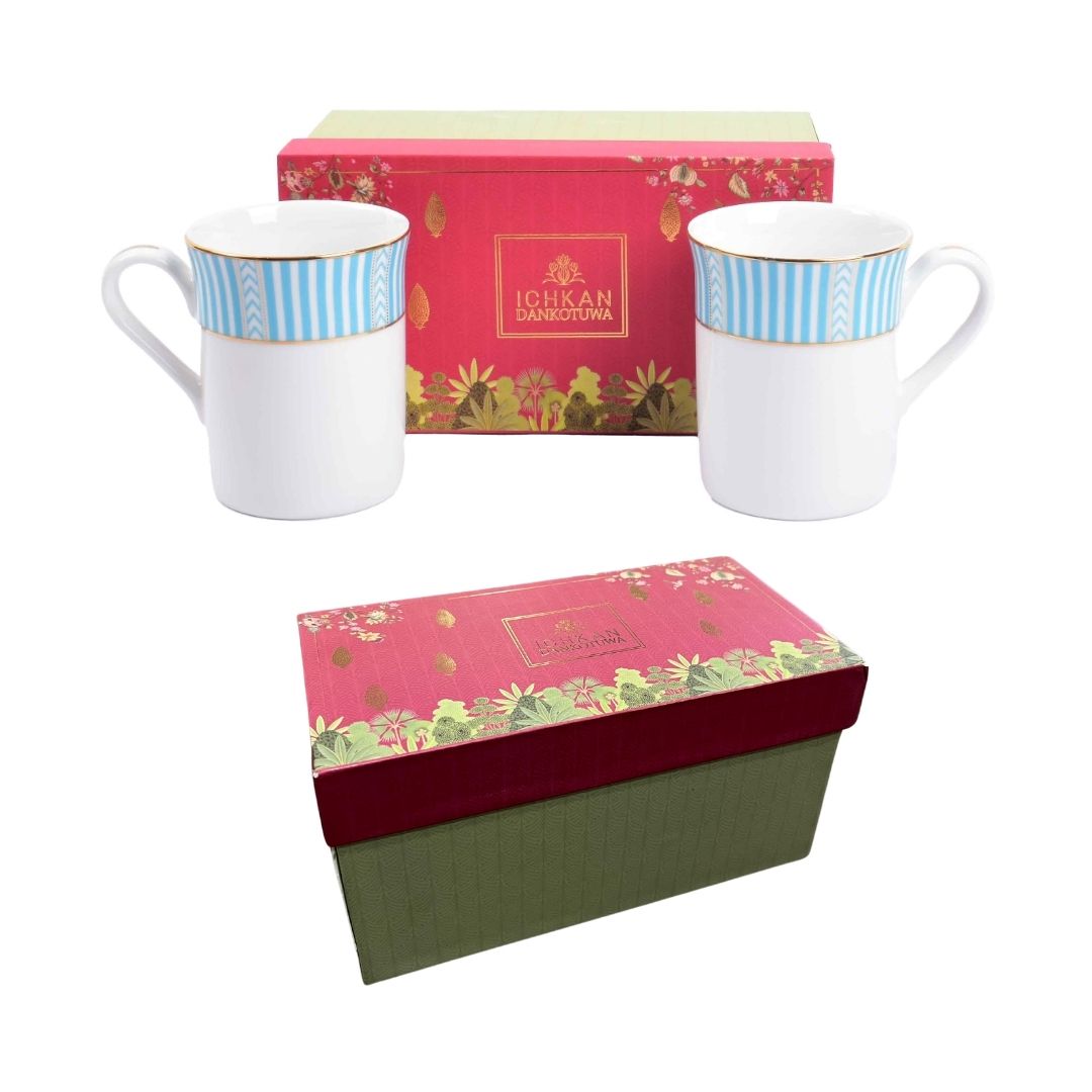 Classic Coffee Mug Set of 2 | Stripe Blue | Fete ICHKAN by Day To Day