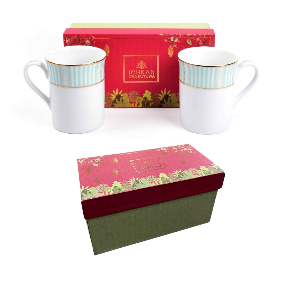 Classic Coffee Mug Set of 2 | Stripe Green | Fete ICHKAN by Day To Day
