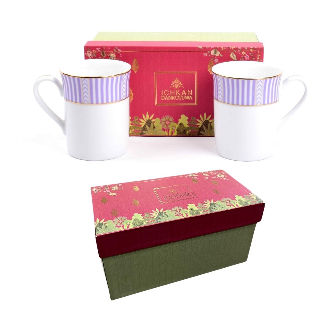 Classic Coffee Mug Set of 2 | Stripe Purple | Fete ICHKAN by Day To Day