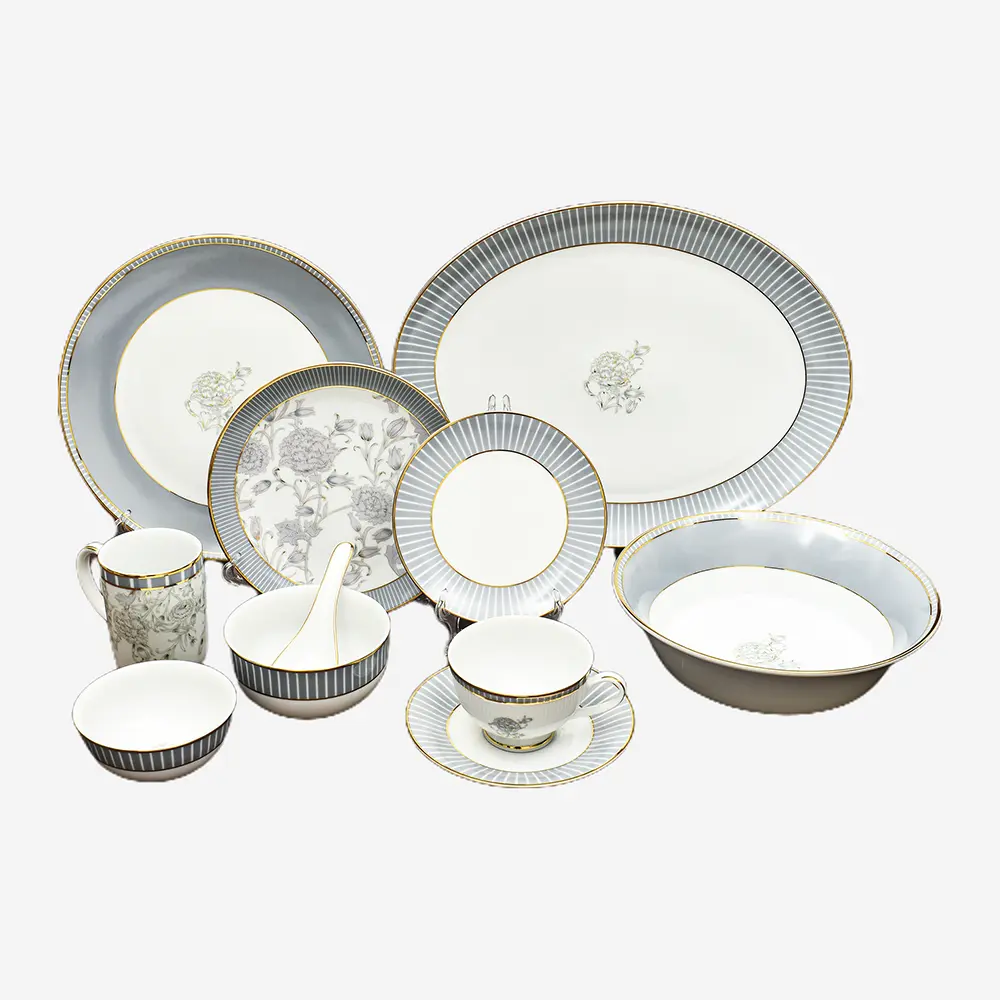 21 pc Dinner set | Grey | Grey Iris ICHKAN