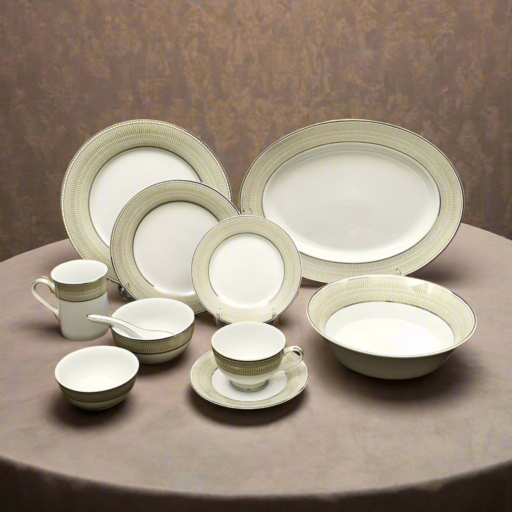 33 pc Dankotuwa Sri Lanka Dinner set | Beige | Shine Platin ICHKAN