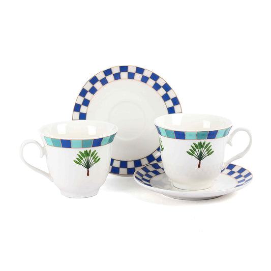 Tea Cup and Saucer Set 12 Pcs | Amalfi | Ichkan Roots