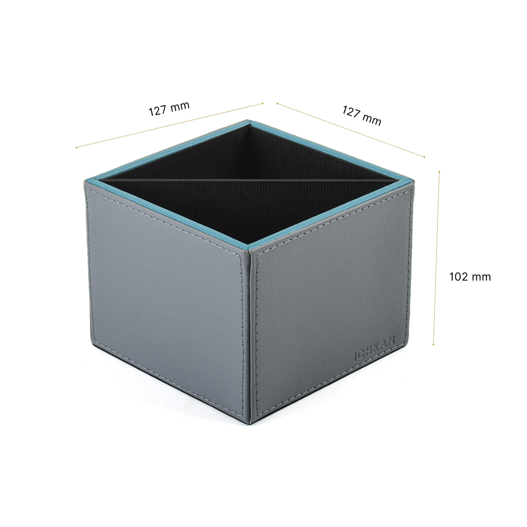 Leatherette Cosmetic/Pen Holder | Grey | Axis 2.0