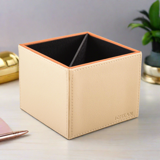 Leatherette Cosmetic/Pen Holder | Beige | Axis 2.0 ICHKAN