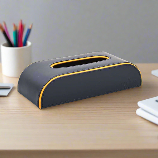 Leatherette Curve Tissue Holder I Blue | Axis ICHKAN