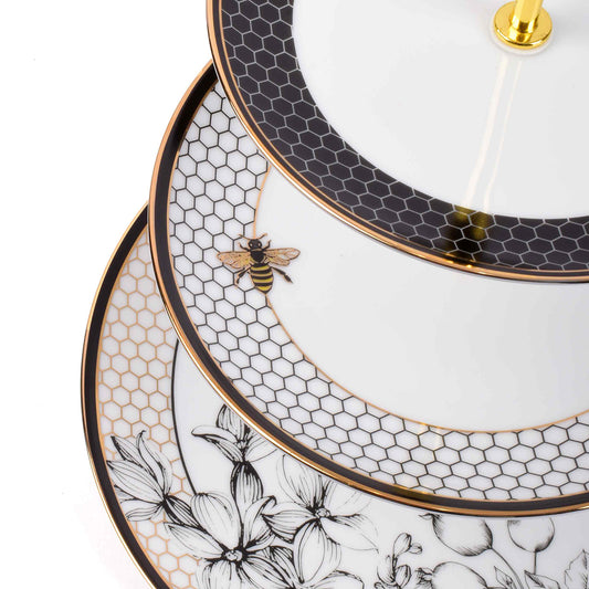 3 Tier Dessert Platter | Black | Bee ICHKAN by Day To Day
