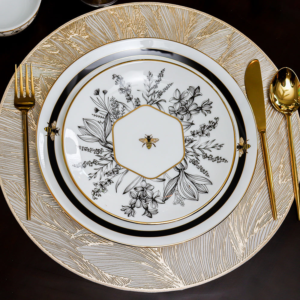 21 pc Dinner set | Black | Bee ICHKAN