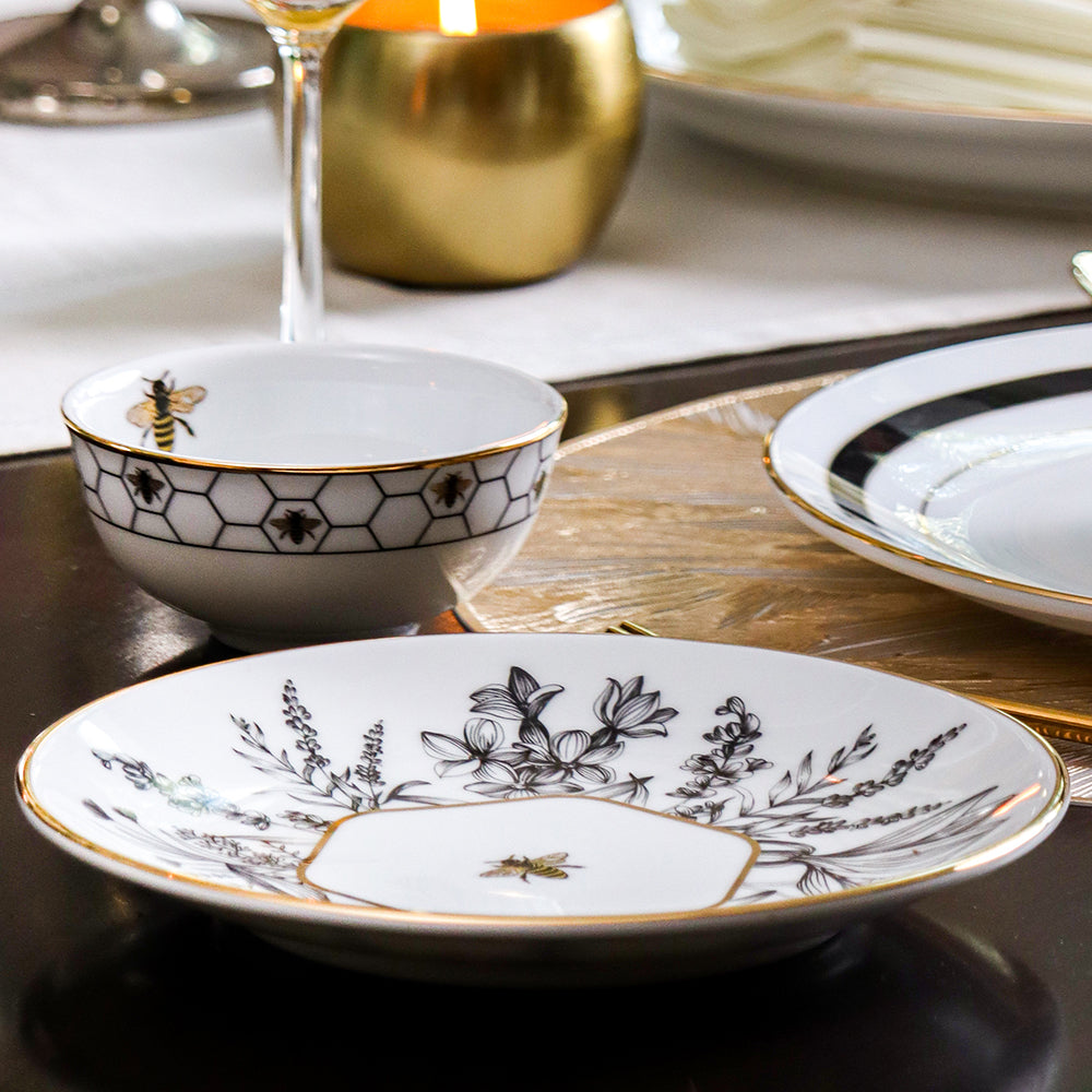 21 pc Dinner set | Black | Bee ICHKAN