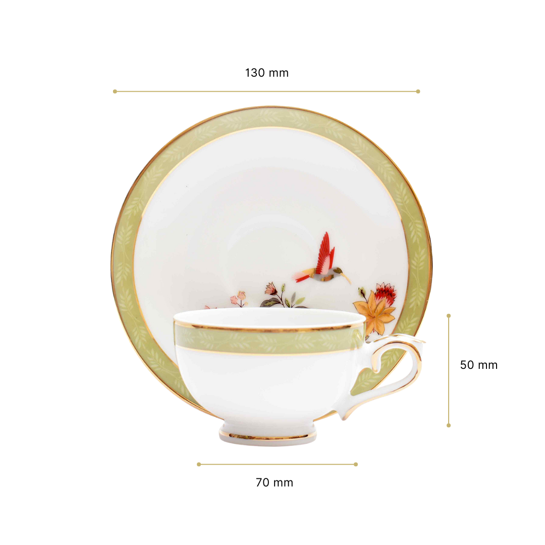 Machiatto Cup & Saucer 12 Pc | Green | Bloom ICHKAN