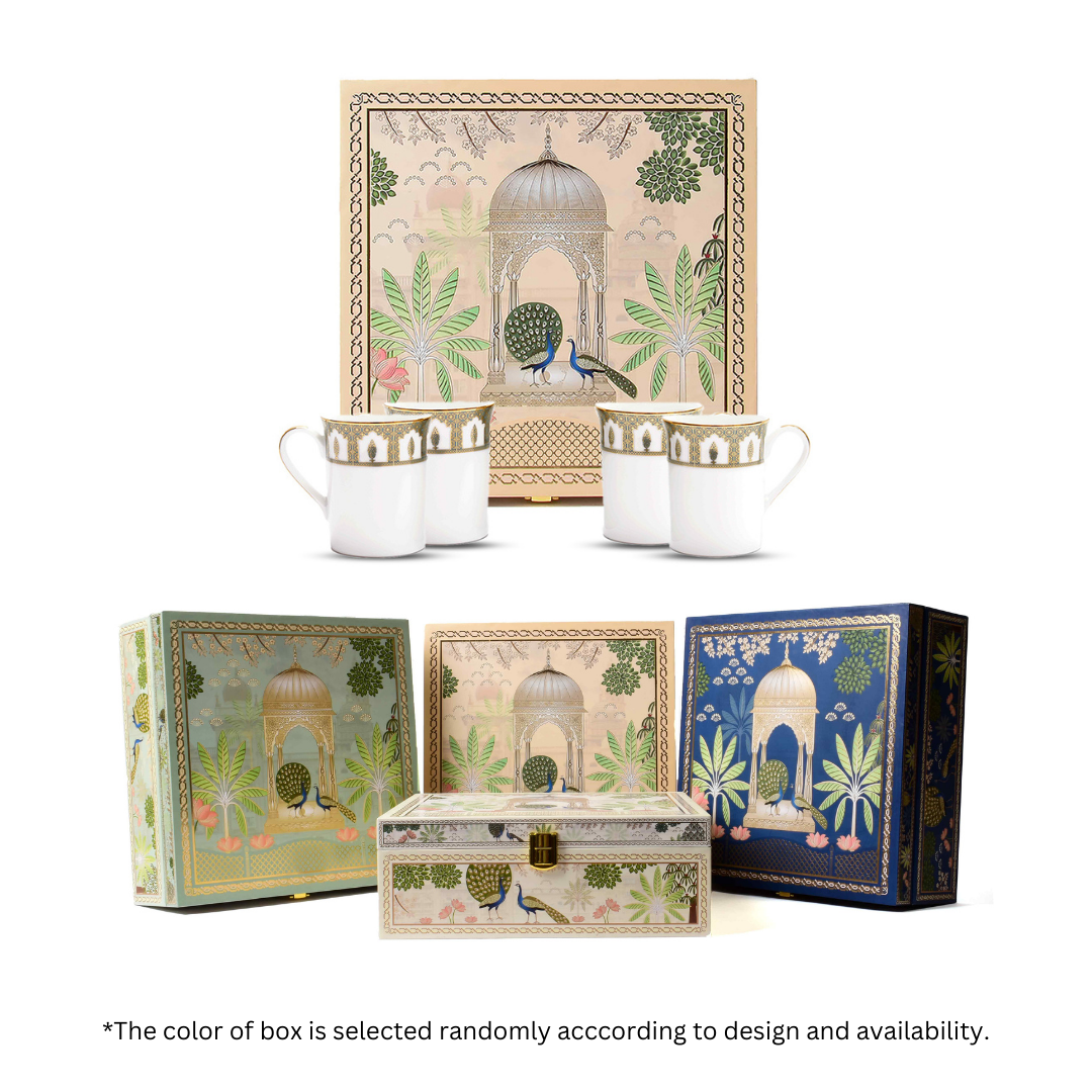 Classic Coffee Mug Set of 4 - Gift Box | Blue | Chinar ICHKAN