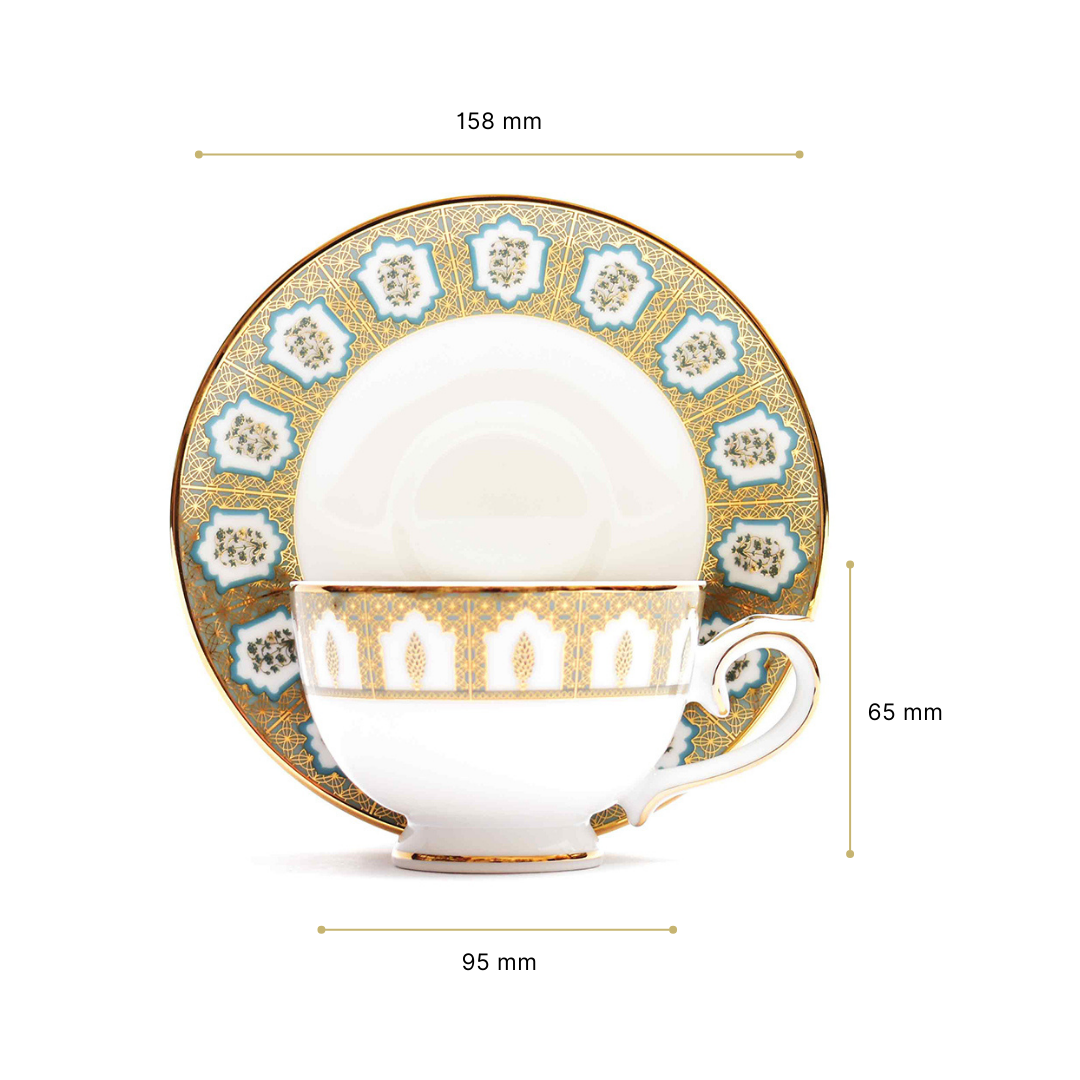 Tea Cup & Saucer 12pc | Blue | Chinar ICHKAN