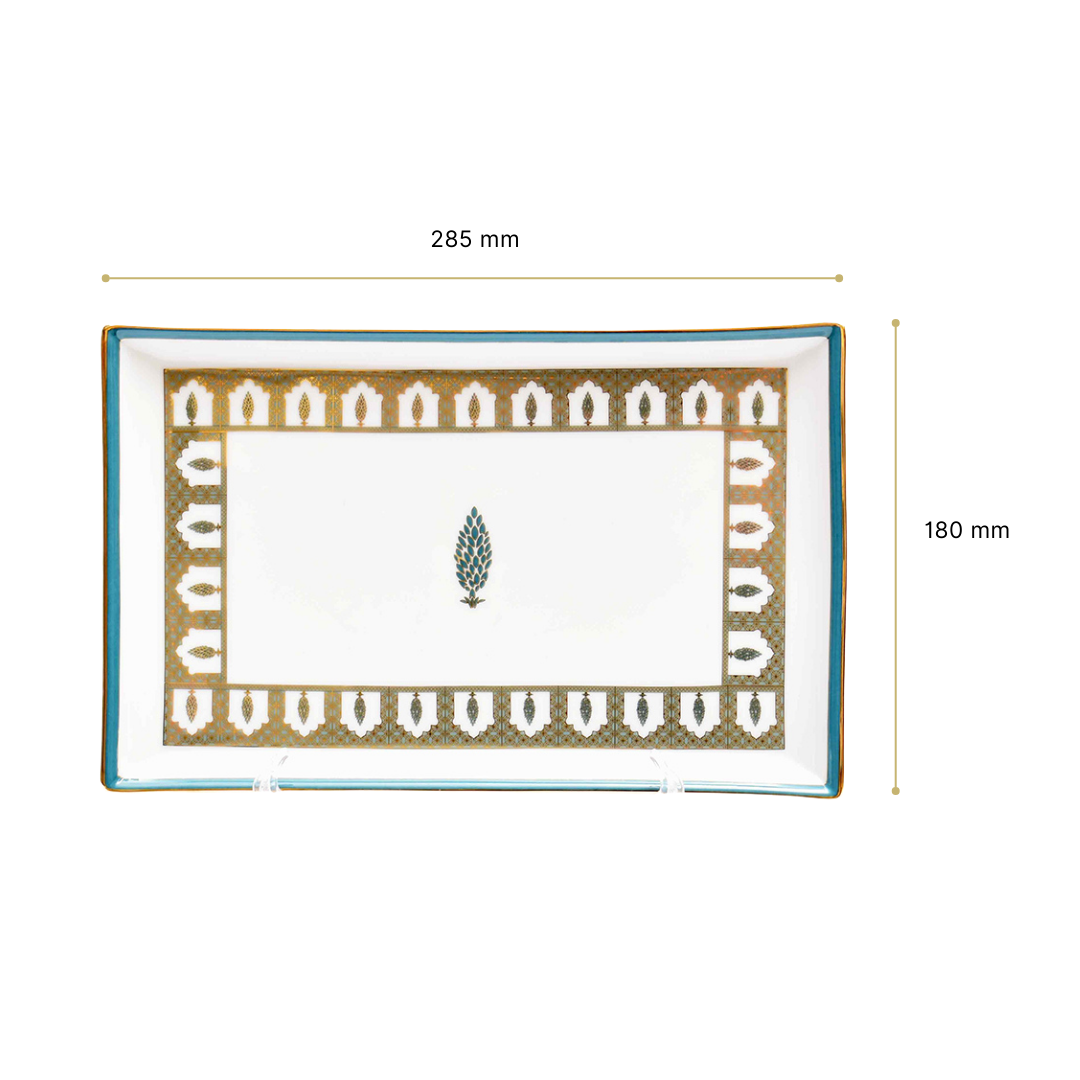 Rectangle Snack Tray/Platter Large | Blue | Chinar ICHKAN