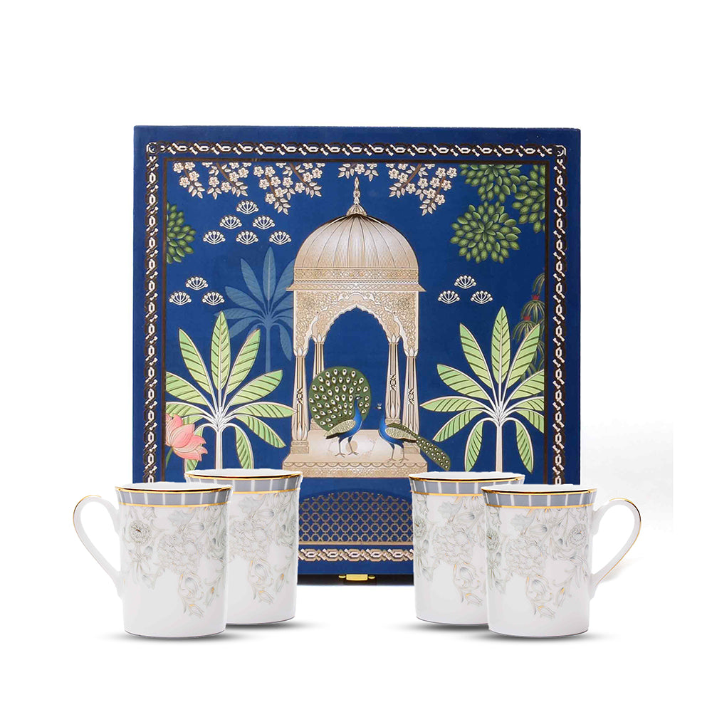 Classic Coffee Mug Set of 4 - Gift Box | Grey | Grey Iris ICHKAN