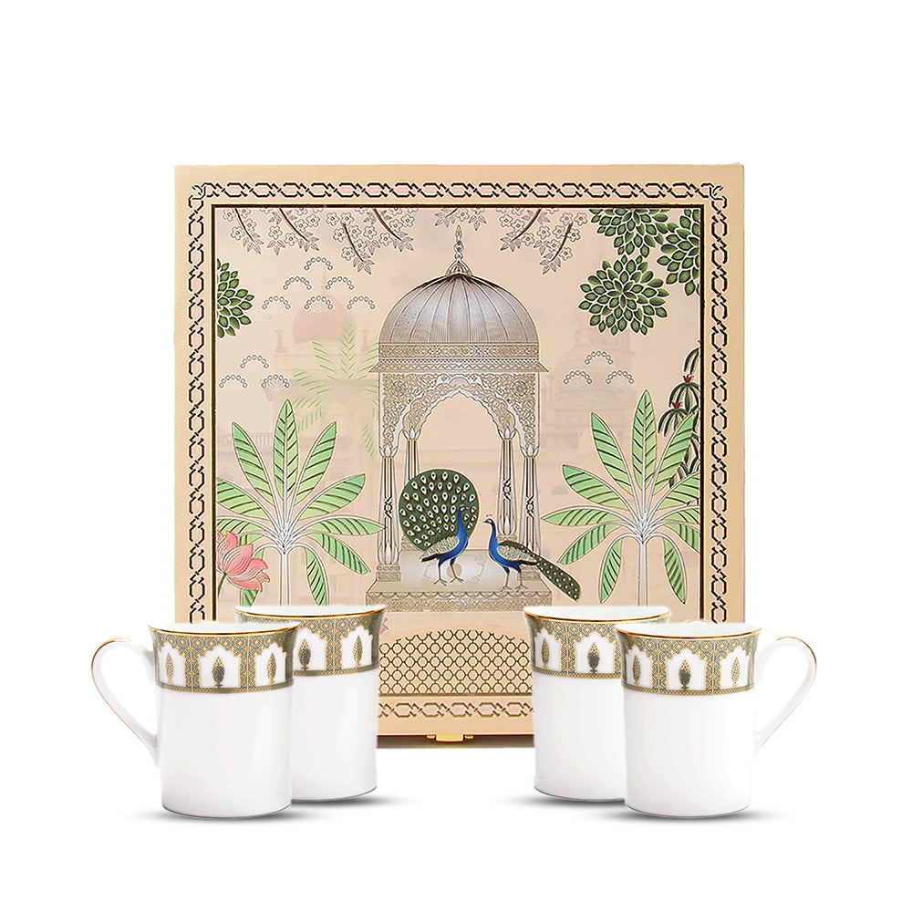 Classic Coffee Mug Set of 4 - Gift Box | Blue | Chinar ICHKAN
