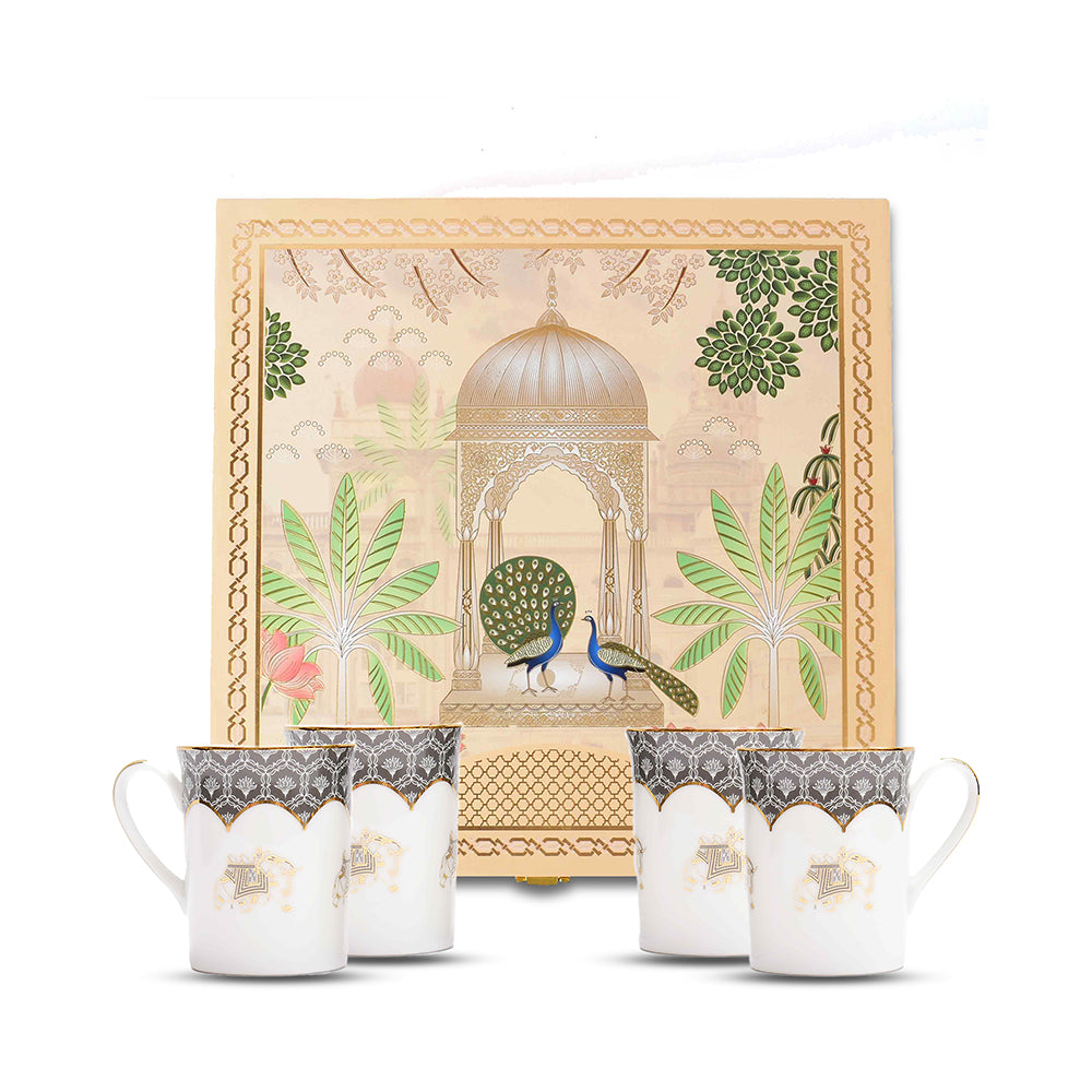 Classic Coffee Mug Set of 4 - Gift Box | Grey | Grey Legacy ICHKAN