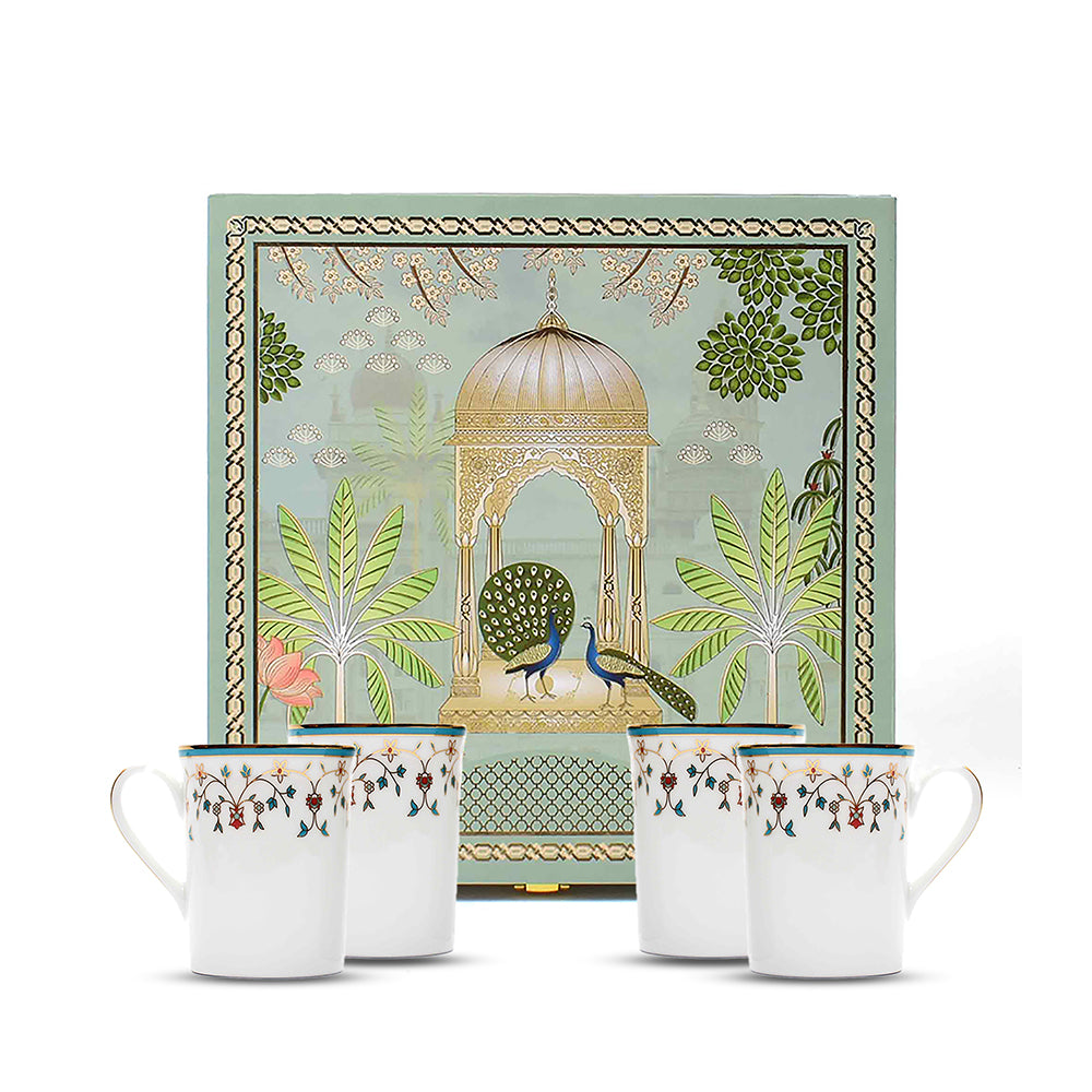 Classic Coffee Mug Set of 4 - Gift Box | Blue | Mavi ICHKAN