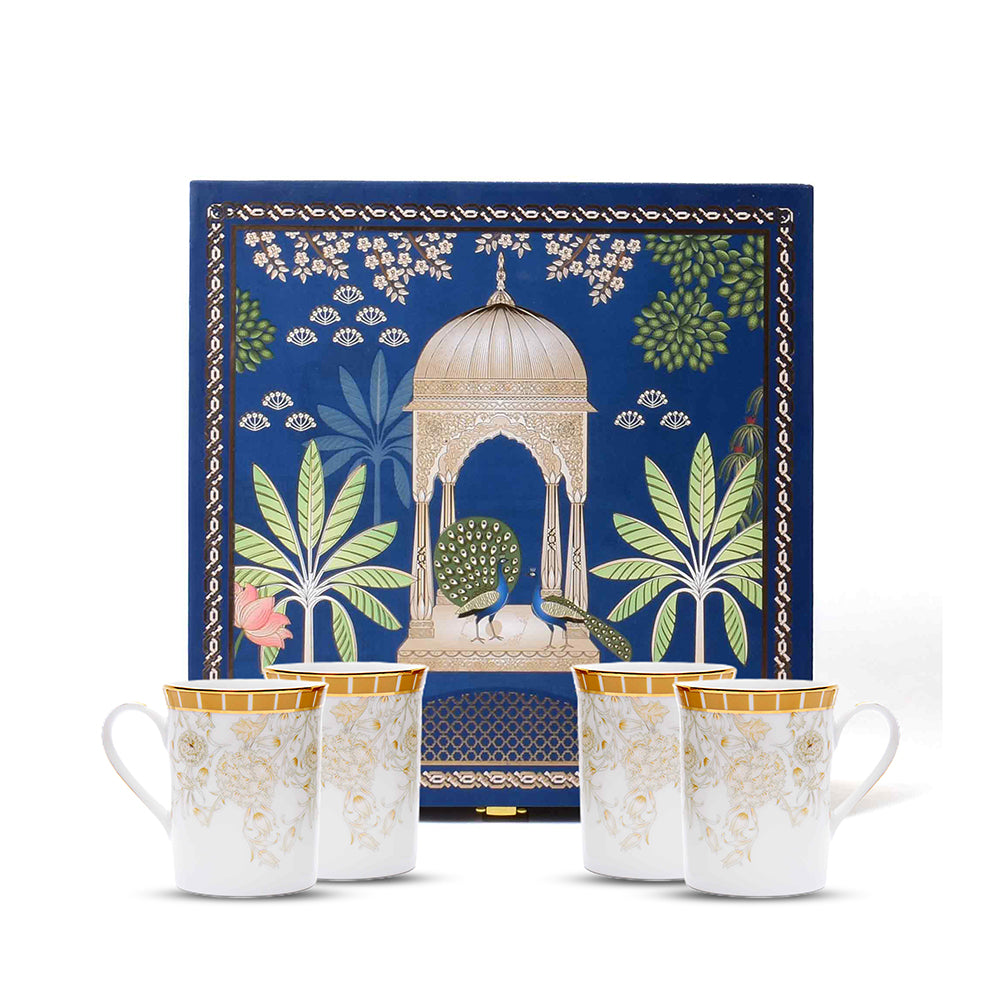 Classic Coffee Mug Set of 4 - Gift Box | Yellow | Mustard Iris ICHKAN