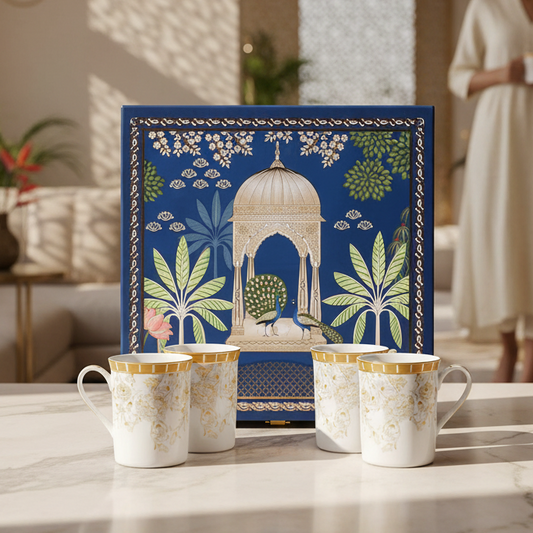 Classic Coffee Mug Set of 4 - Gift Box | Yellow | Mustard Iris ICHKAN