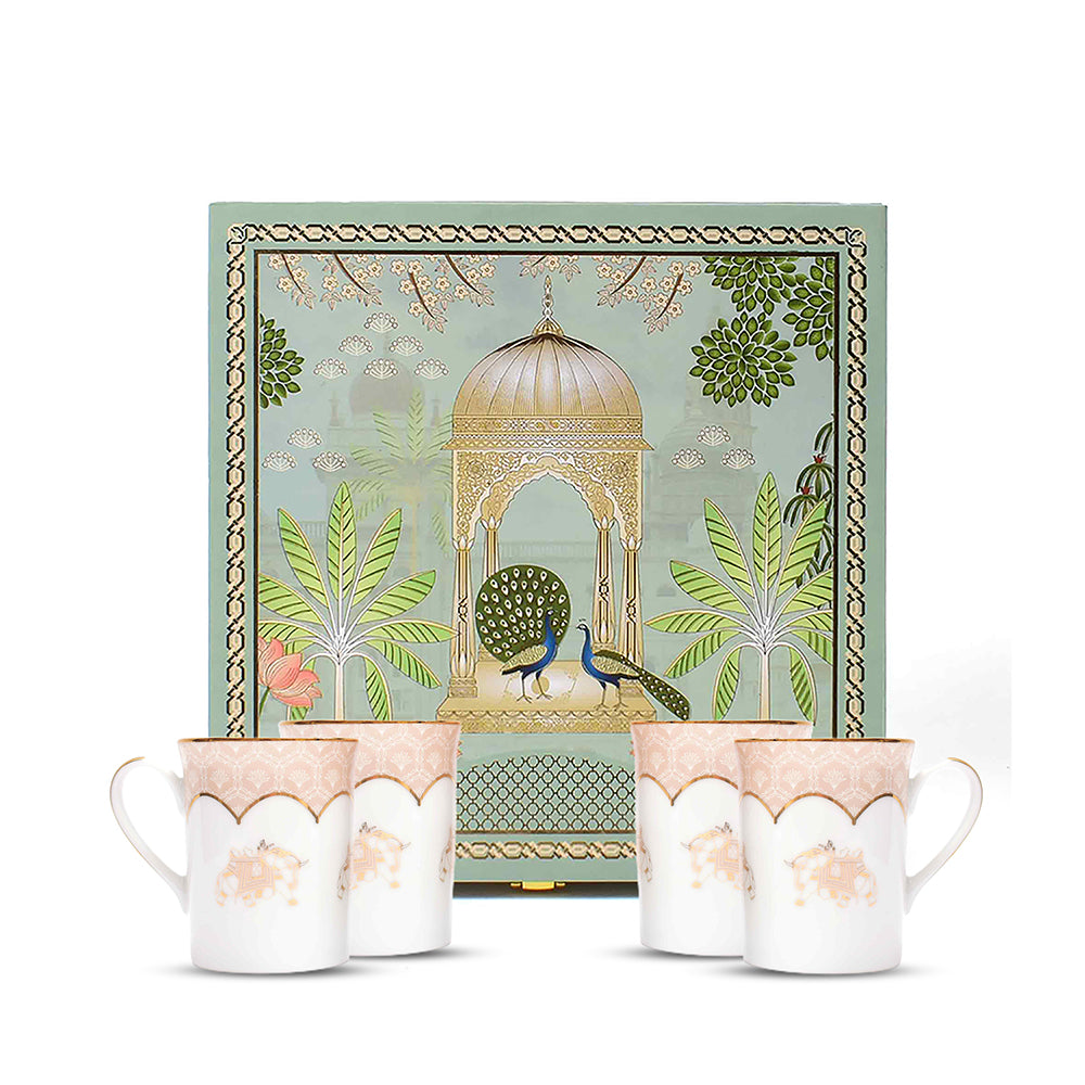 Classic Coffee Mug Set of 4 - Gift Box | Peach | Peach Legacy ICHKAN