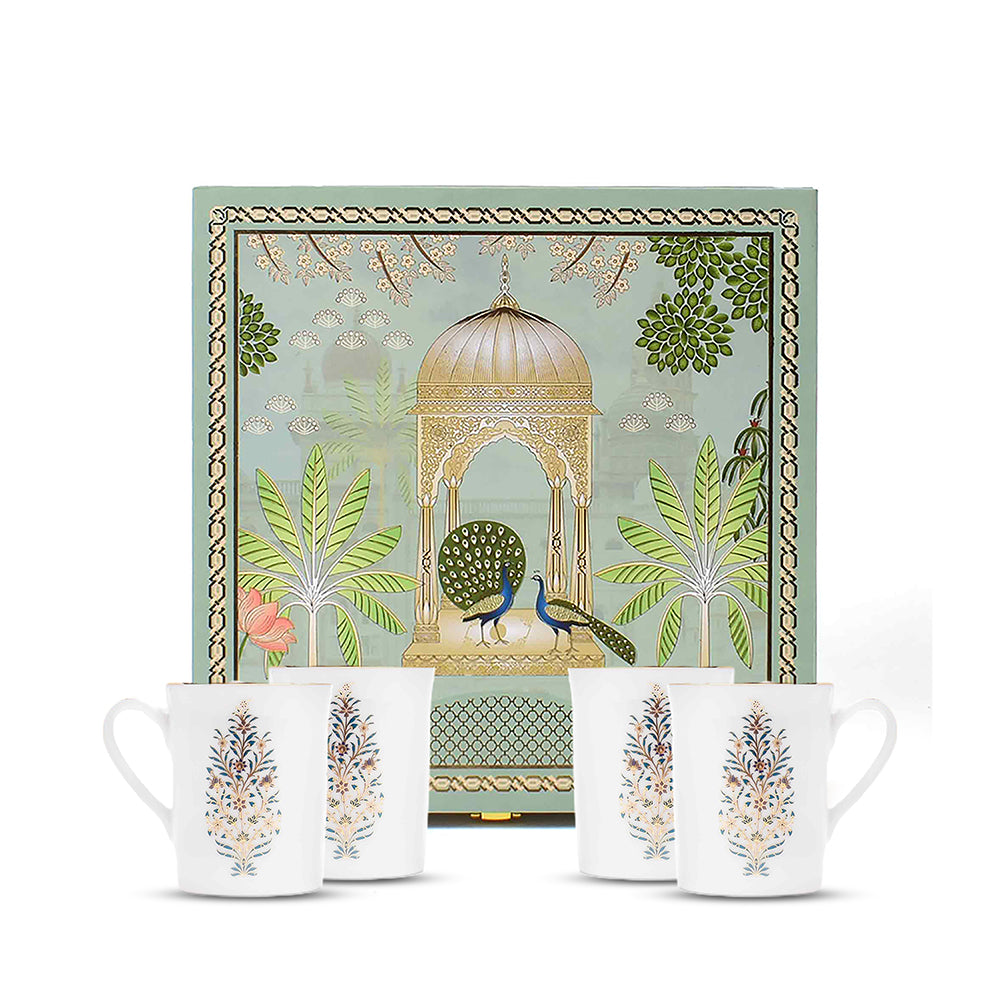 Classic Coffee Mug Set of 4 - Gift Box | Blue | Shahi ICHKAN