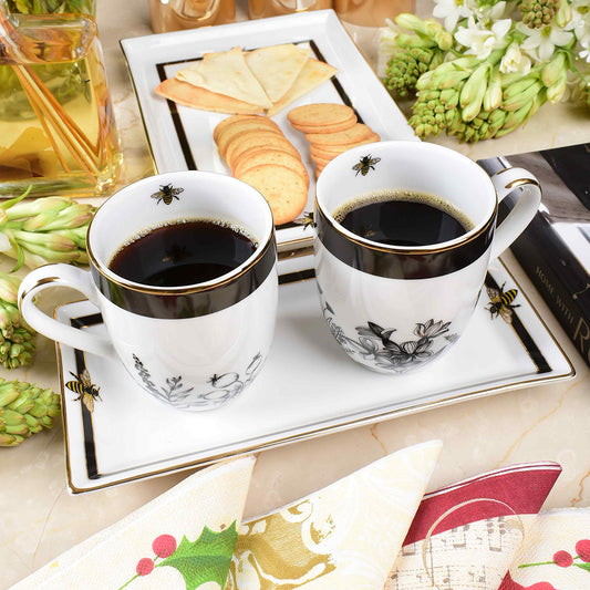 Coupe Coffee Mug Set of 6 | Black | Bee ICHKAN