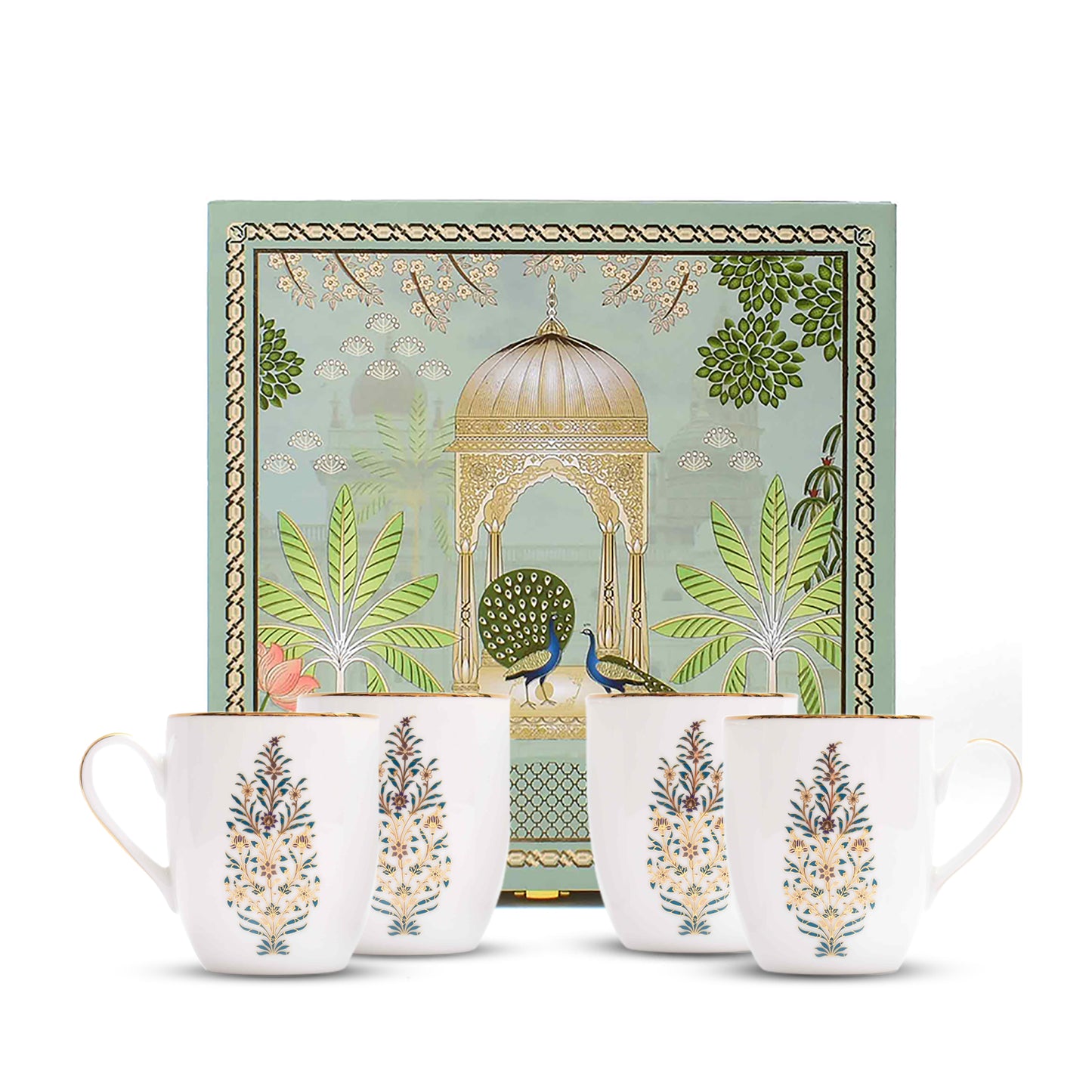 Coupe Coffee Mug Set of 4 - Gift Box | Blue | Shahi ICHKAN