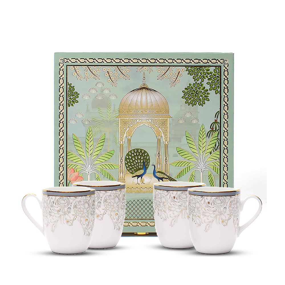 Coupe Coffee Mug Set of 4 - Gift Box | Grey | Grey Iris ICHKAN