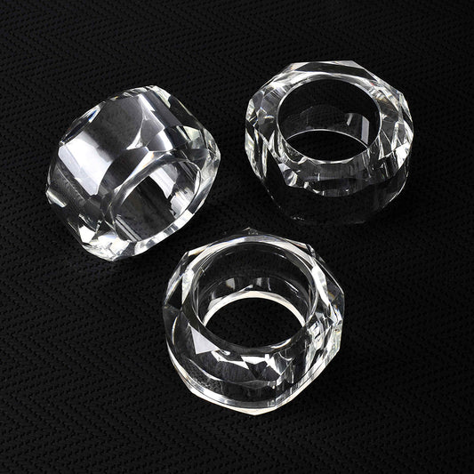 Crystal Round Scallop Edge Napkin Ring | Transparent | Crystal Napkin Rings ICHKAN by Day To Day