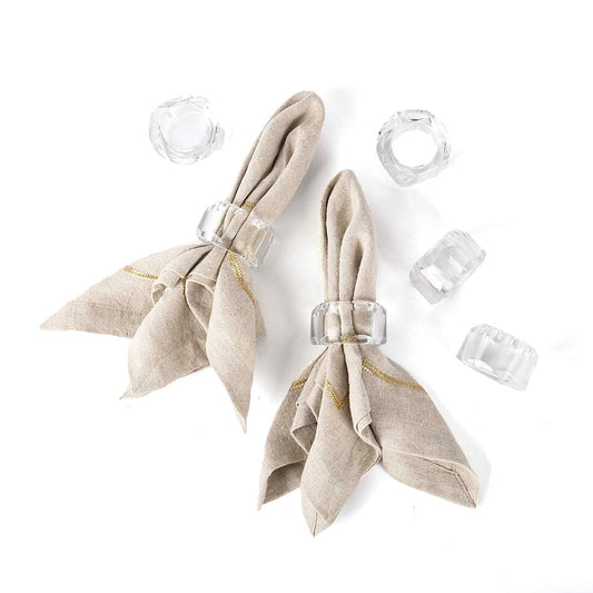 Crystal Round Scallop Edge Napkin Ring | Transparent | Crystal Napkin Rings ICHKAN by Day To Day