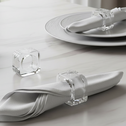 Crystal Square Napkin Ring | Transparent | Crystal Napkin Rings ICHKAN by Day To Day