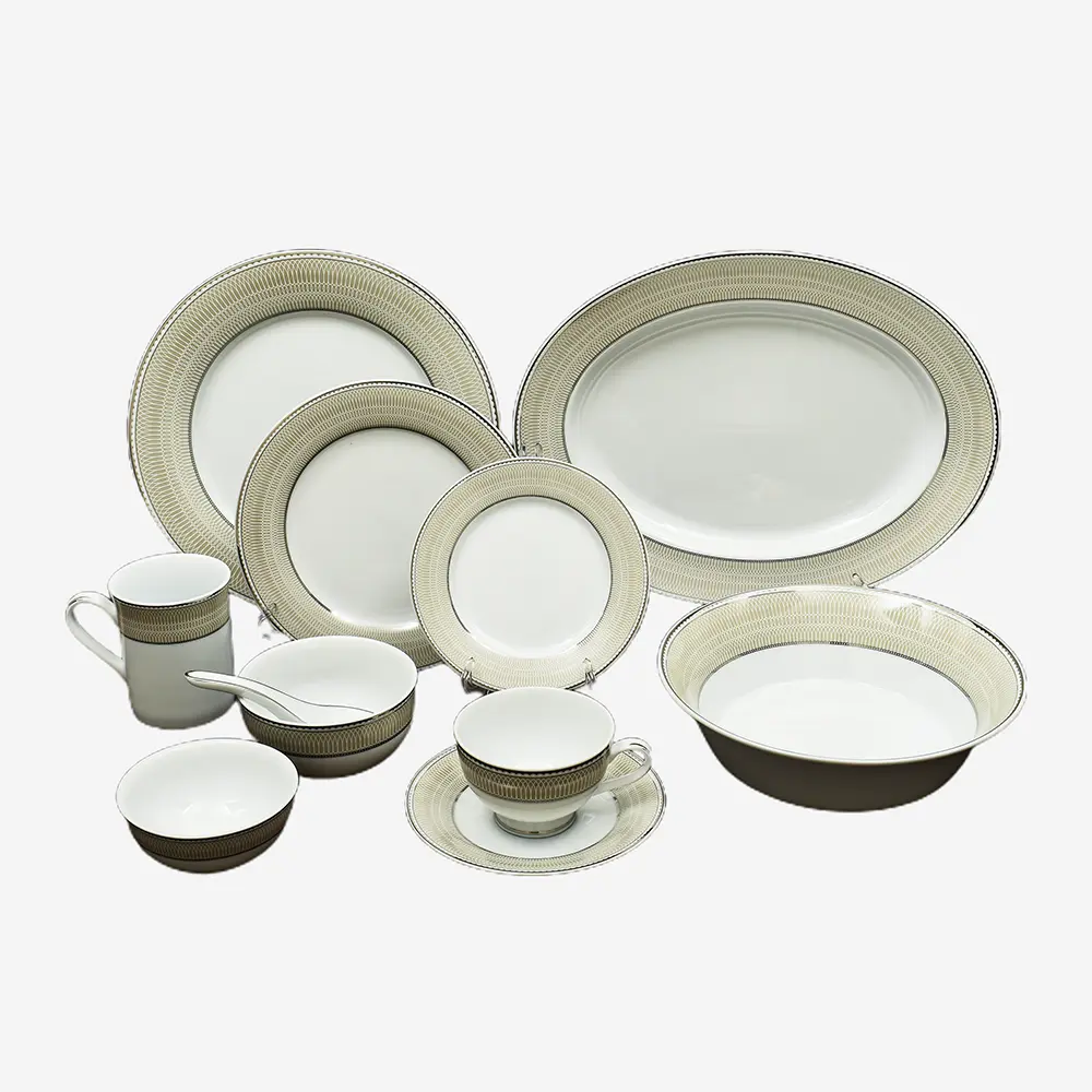 21 pc Dinner set | Beige | Shine Platin ICHKAN