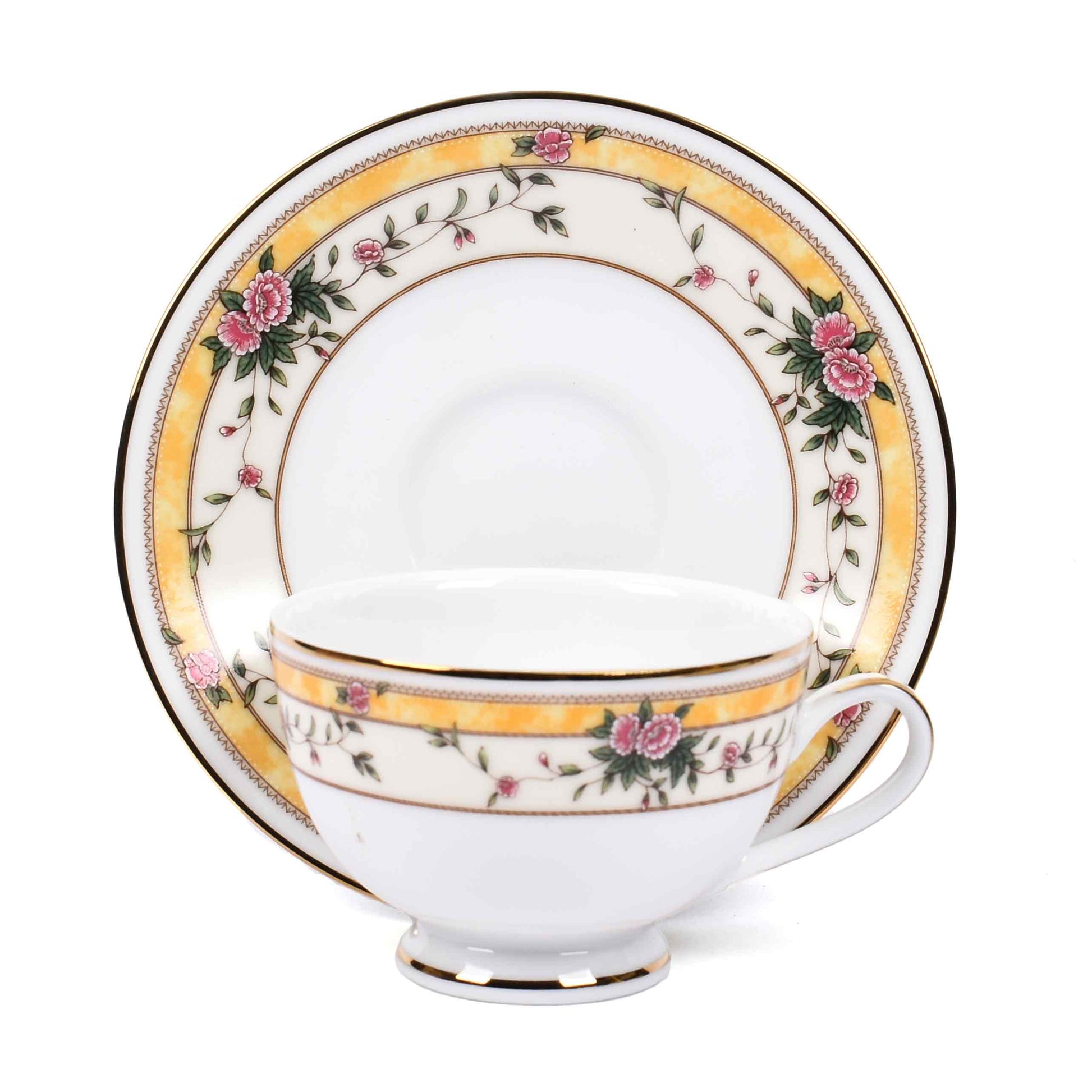 Dankotuwa Sri Lanka Tea Cup & Saucer 12pc | Yellow | Yeseniya ICHKAN