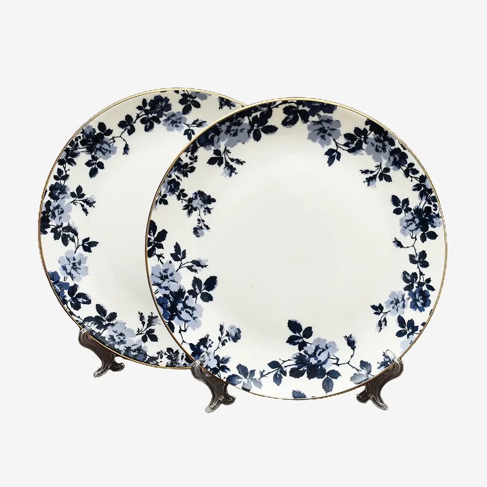 21 pc Dinner set | Blue | Zeneta Leaves ICHKAN