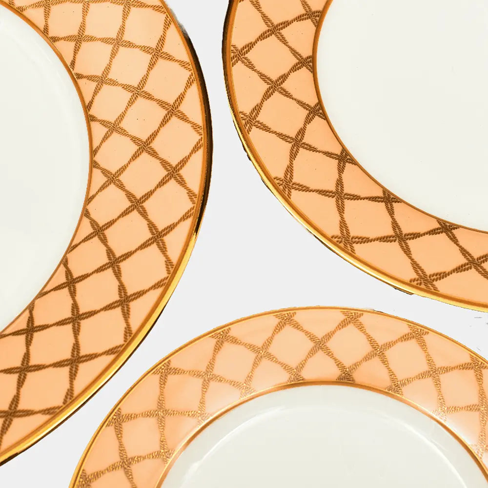 Tea Cup & Saucer 6pc | Peach | Angel Rope ICHKAN