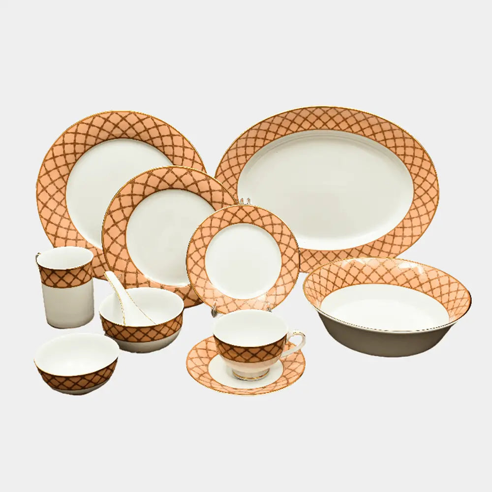 Tea Cup & Saucer 6pc | Peach | Angel Rope ICHKAN