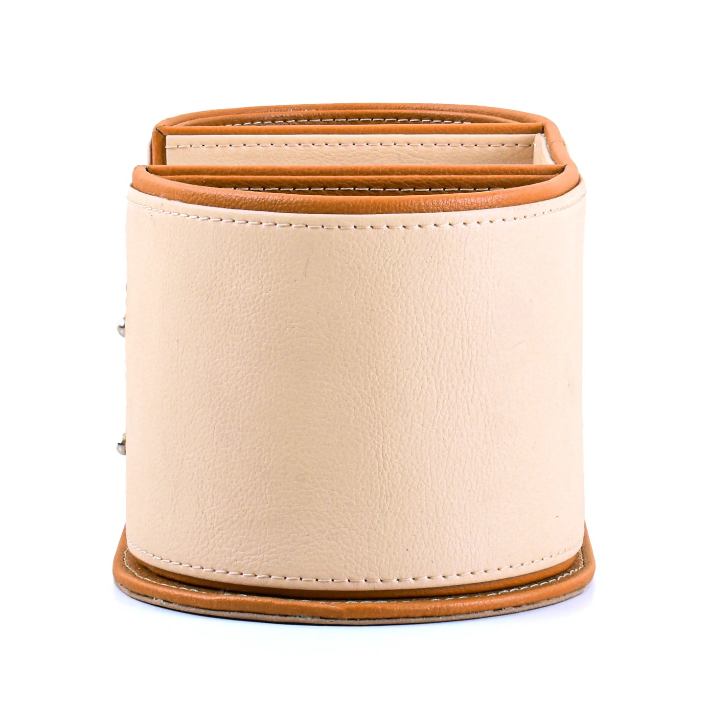 Leatherette Office Table Organiser with Storage Drawers | Beige | Axis 2.0 ICHKAN