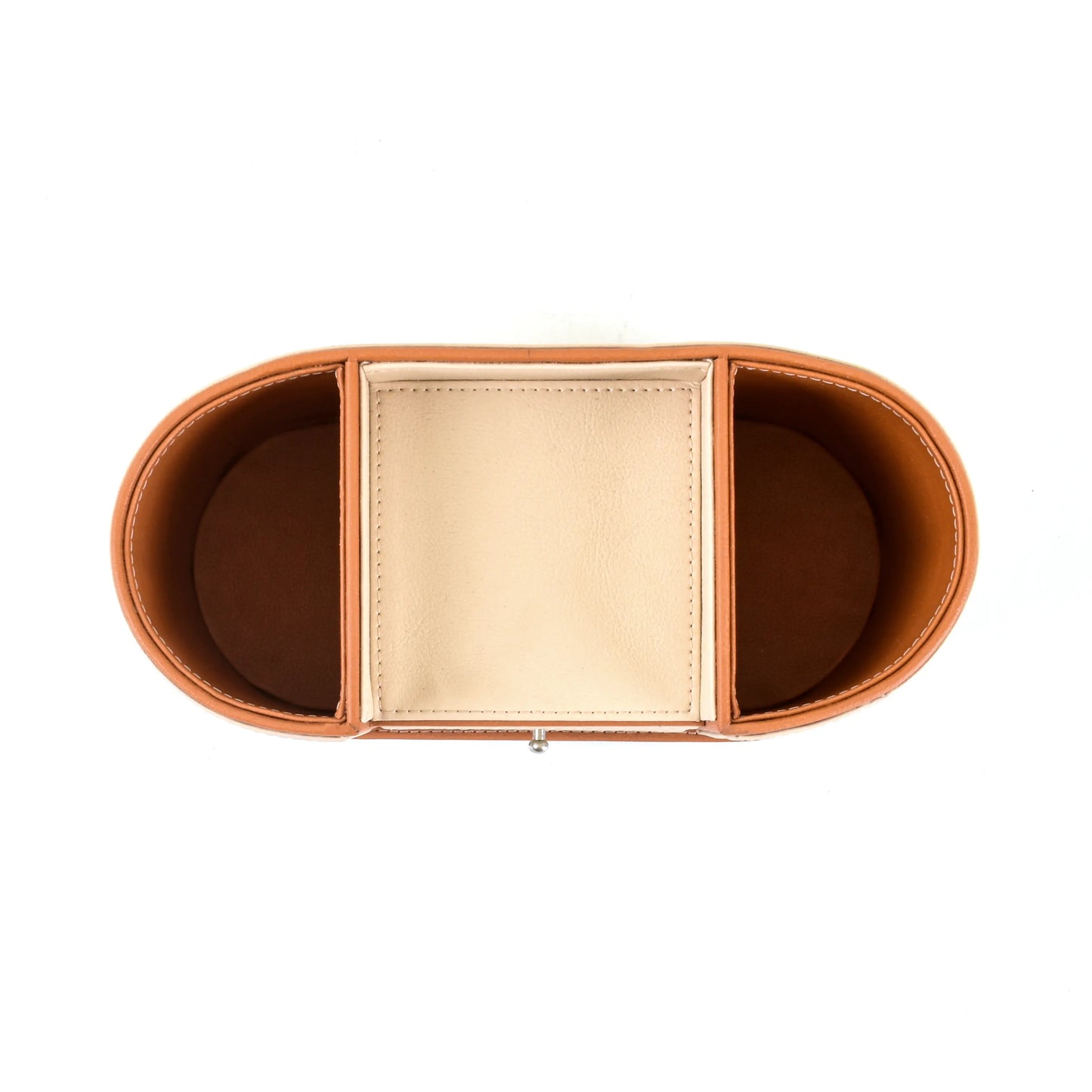 Leatherette Office Table Organiser with Storage Drawers | Beige | Axis 2.0 ICHKAN