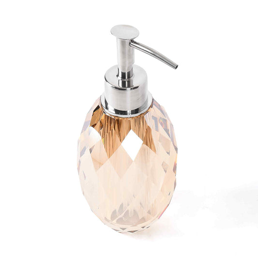 Crystal Diamond Cut Soap Dispenser | Golden | Crystal Powder Room Utility ICHKAN by Day To Day
