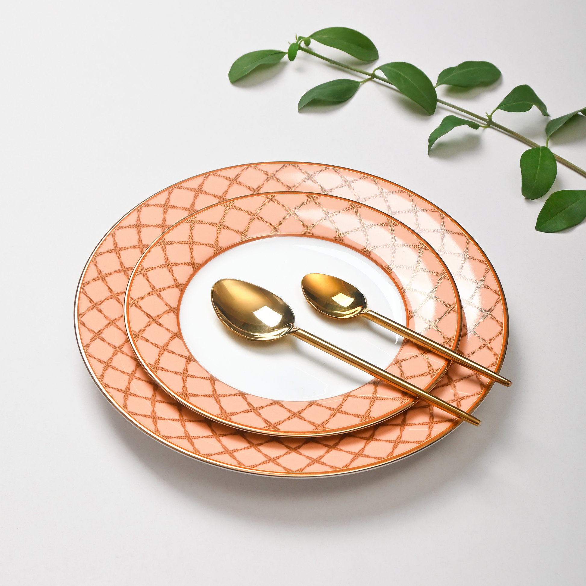 33 pc Dankotuwa Sri Lanka Dinner set | Peach | Angel Rope ICHKAN