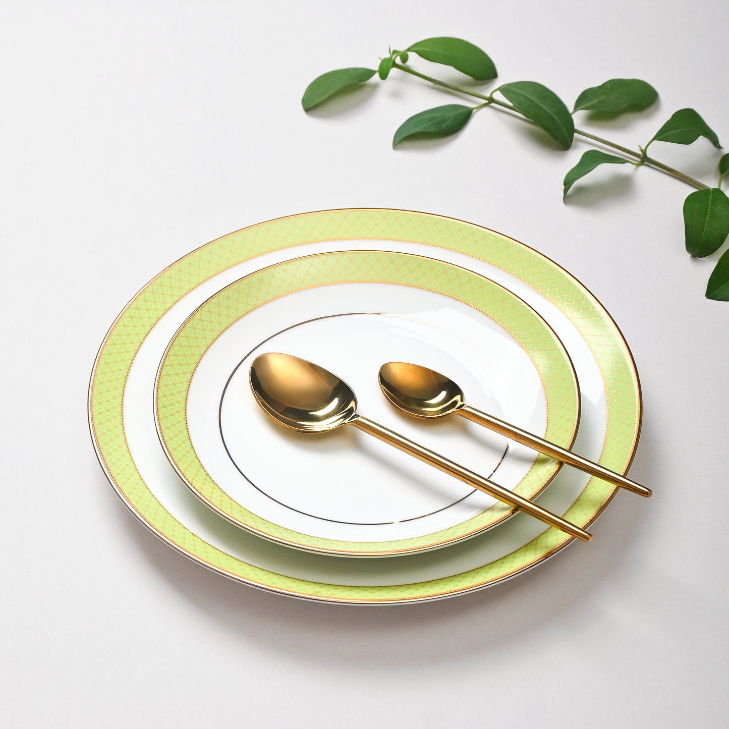 21 pc Dankotuwa Sri Lanka Dinner set | Green | Princely ICHKAN