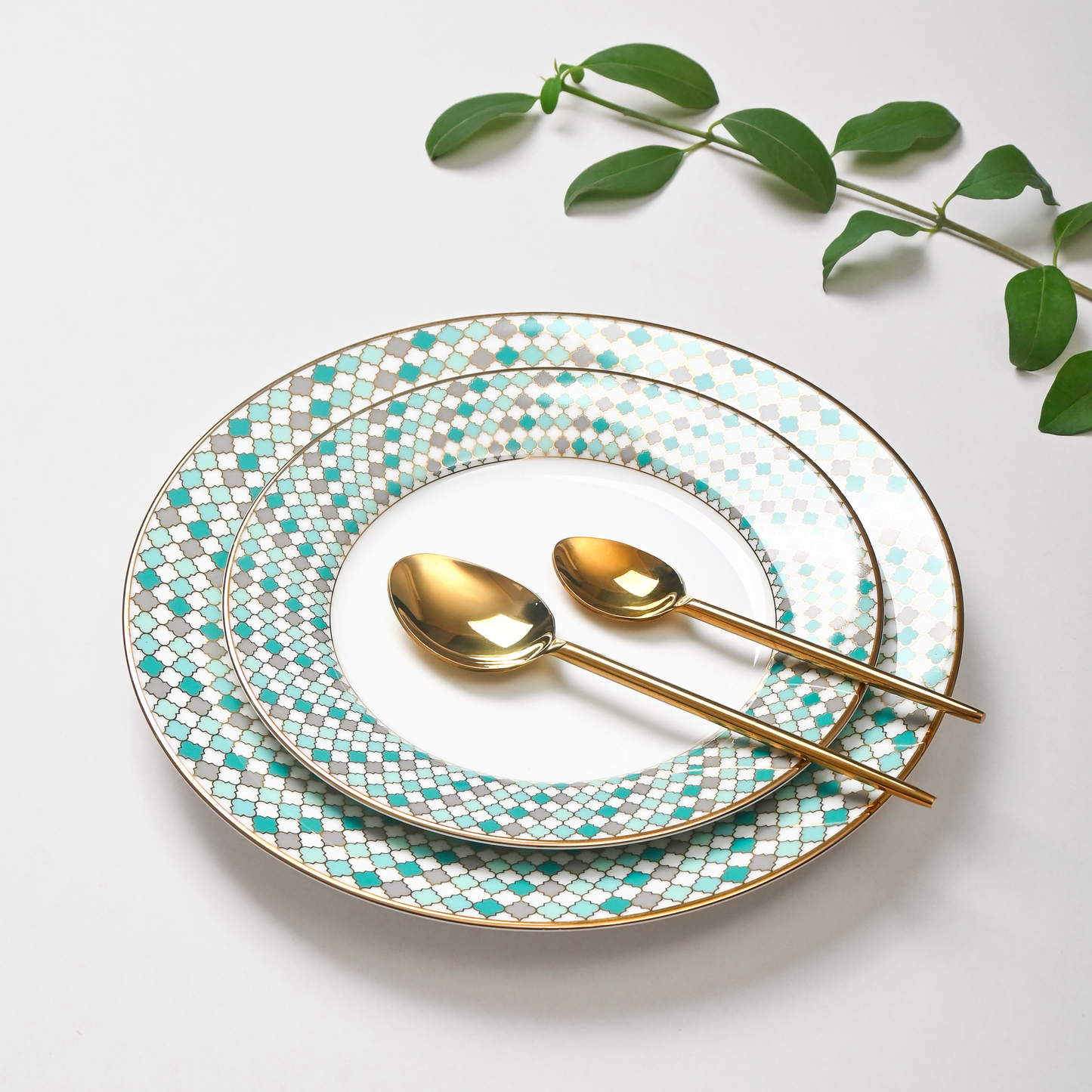 33 pc Dankotuwa Sri Lanka Dinner set | Teal | Christolite ICHKAN