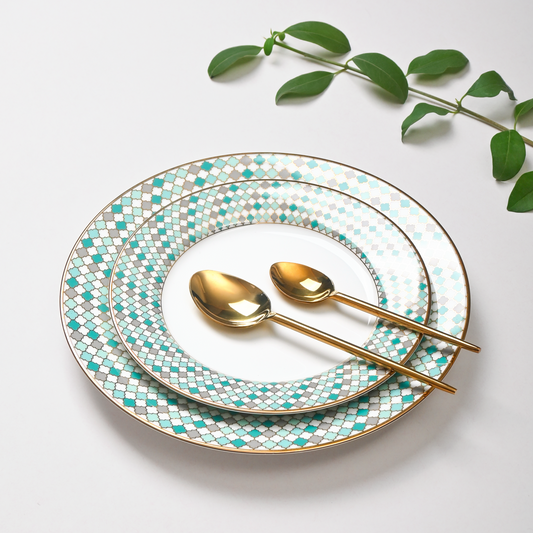 33 pc Dankotuwa Sri Lanka Dinner set | Teal | Christolite ICHKAN