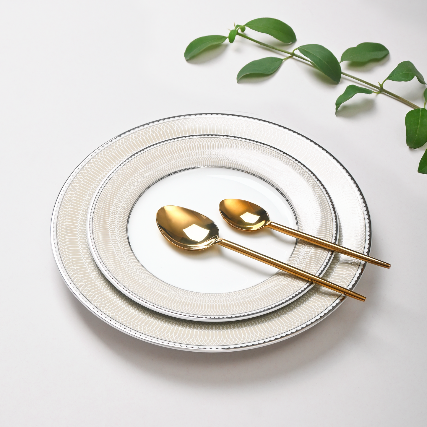 21 pc Dankotuwa Sri Lanka Dinner set | Beige | Shine Platin ICHKAN