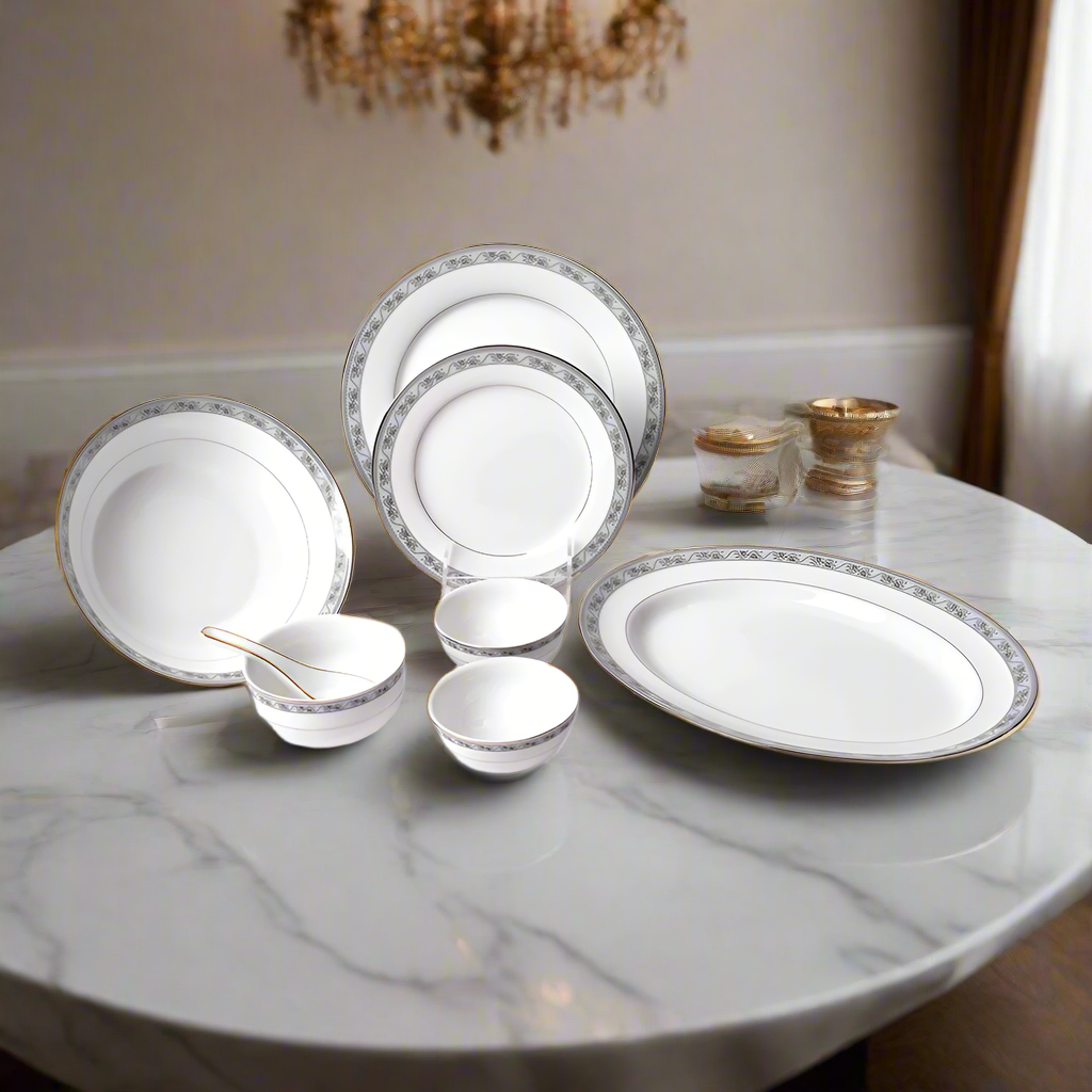 Dinnerware Set Grey And White Plates Living Co Anyday Dinner Plate