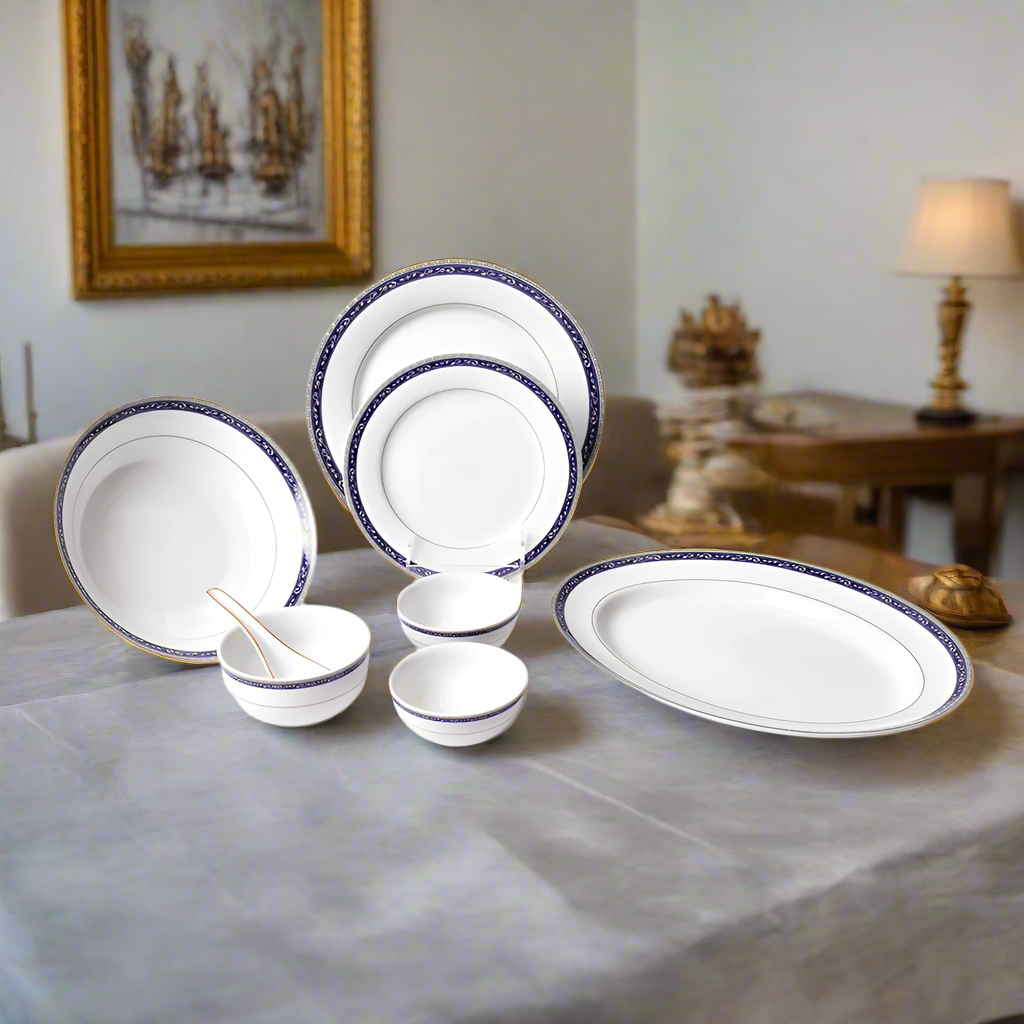 21 pc Dankotuwa Sri Lanka Dinner set | Blue | Dinole ICHKAN