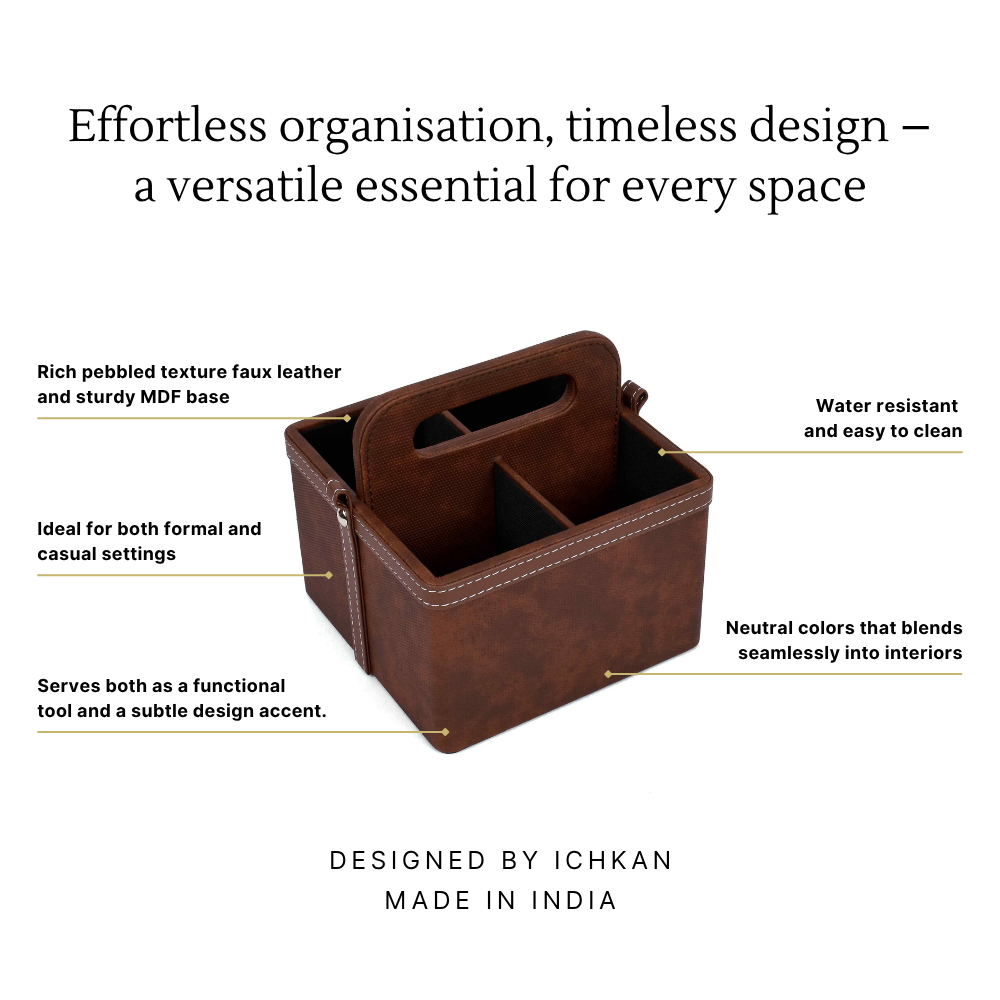 Leatherette Multi-Utility Organiser | Brown | Doté ICHKAN by Day To Day