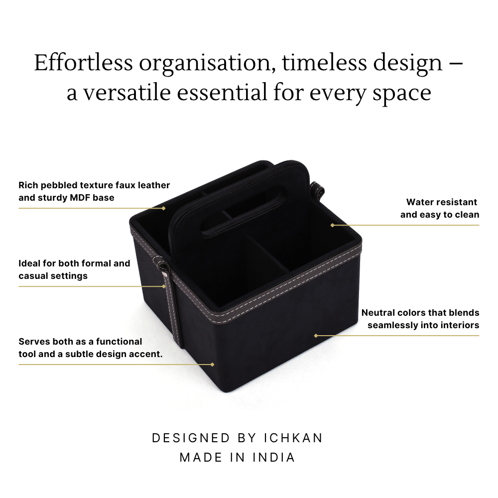 Leatherette Multi-Utility Organiser | Black | Doté ICHKAN by Day To Day