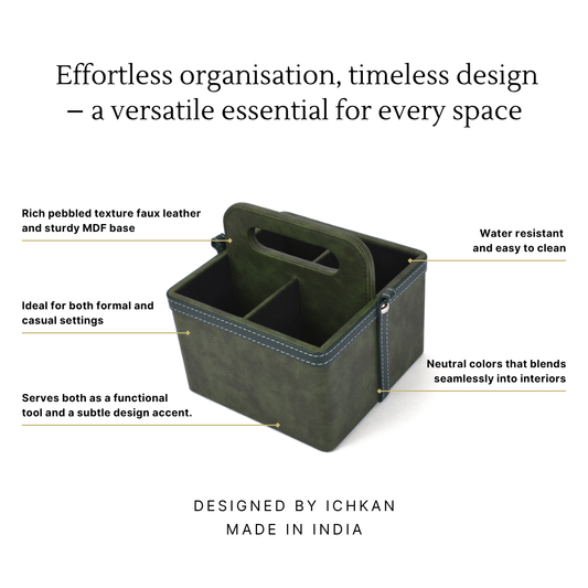 Leatherette Multi-Utility Organiser | Dark Olive | Doté ICHKAN by Day To Day